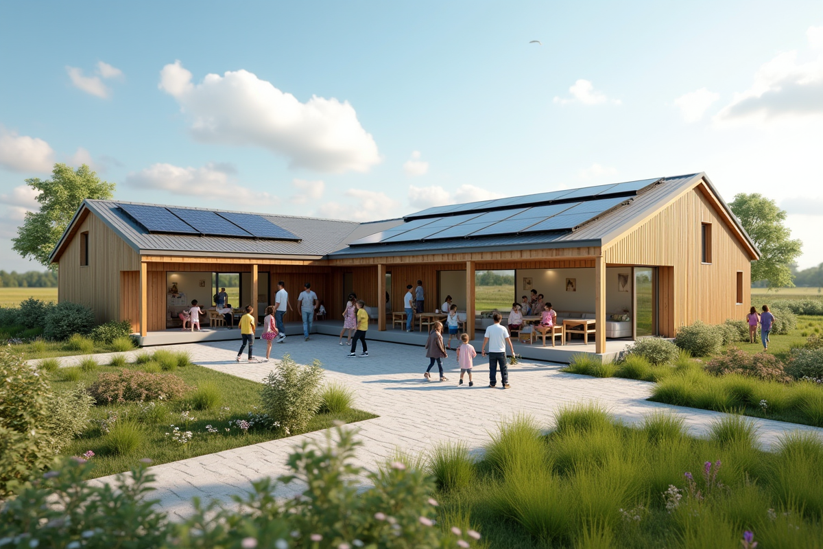Centre communautaire moderne avec activités en plein air