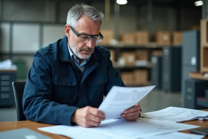 Ingénieur industriel en concentration dans un bureau moderne